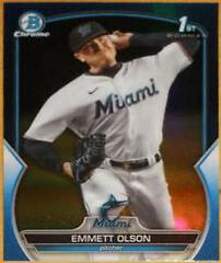 Emmett Olson [Blue] #BDC-10 Baseball Cards 2023 Bowman Draft Chrome Prices