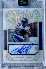 Adrian Peterson [Man Show Autograph Platinum] #163 Football Cards 2022 Panini One Prices
