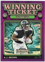A. J. Brown [Silver] #WT-ABR Football Cards 2021 Panini Contenders Winning Ticket Prices