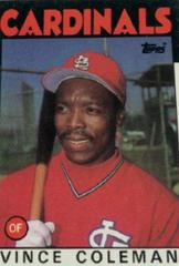 Vince Coleman #370 Baseball Cards 1986 Topps Prices