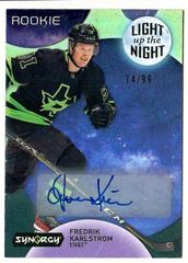 Fredrik Karlstrom [Green Autograph] #LNR-FK Hockey Cards 2022 Upper Deck Synergy Light Up The Night Rookies Prices