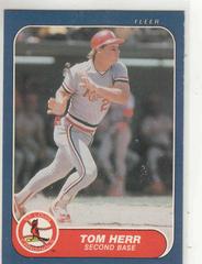 Tom Herr #37 Baseball Cards 1986 Fleer Prices