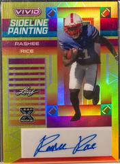 Rashee Rice [Prismatic Yellow] #SP-RR1 Football Cards 2023 Leaf Vivid Autographs Sideline Painting Prices