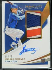 Andres Gimenez [Patch Autograph] #123 Baseball Cards 2021 Panini Immaculate Collection Prices