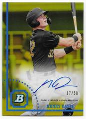 Henry Davis [Gold] Baseball Cards 2022 Bowman Heritage Chrome Prospect Autographs Prices