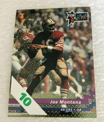 Joe Montana [10 Stripe] Football Cards 1992 Wild Card Stat Smashers Prices