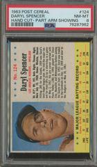 Daryl Spencer [Hand Cut Part Arm Showing] #124 Baseball Cards 1963 Post Cereal Prices