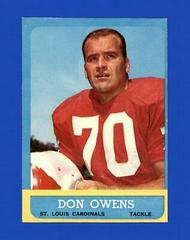 Don Owens #156 Football Cards 1963 Topps Prices