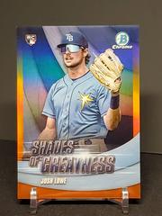 Josh Lowe [Orange] #SG-24 Baseball Cards 2022 Bowman Chrome Shades of Greatness Prices