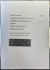 Amen Thompson [Red] #2 Basketball Cards 2023 Panini Origins Rookie Autograph Prices