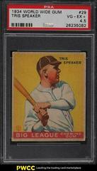 Tris Speaker Baseball Cards 1934 World Wide Gum Prices