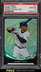 Derek Jeter [Green Refractor] #14 Baseball Cards 2010 Finest Prices