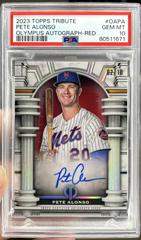 Pete Alonso [Red] #OA-PA Baseball Cards 2023 Topps Tribute Olympus Autographs Prices