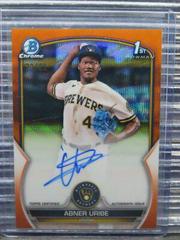 Abner Uribe [Orange Wave] #CPA-AU Baseball Cards 2023 Bowman Chrome Prospect Autographs Prices