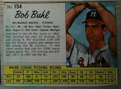 Bob Buhl [Hand Cut] #154 Baseball Cards 1962 Jell O Prices