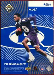 Jerry Rice, Randy Moss [Blue] Football Cards 1998 Upper Deck UD Choice Starquest/Rookiequest Prices