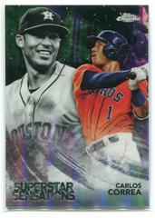 Carlos Correa [Green Refractor] #SS-12 Baseball Cards 2018 Topps Chrome Superstar Sensations Prices