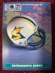 Sacramento Surge #9 Football Cards 1991 Pro Set Wlaf Helmets Prices