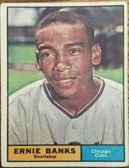 ERNIE BANKS Signed 1961 TOPPS Card #350 Beckett Authenticated (BAS) w/ HOF  Inscr