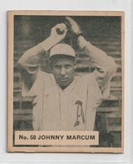 Johnny Marcum #58 Baseball Cards 1936 World Wide Gum Prices