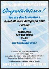 Kodai Senga [Gold] #BSA-KS Baseball Cards 2023 Topps Series 2 Stars Autographs Prices