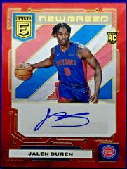 Jalen Duren [Red] #NB-JLD Basketball Cards 2022 Panini Donruss Elite New Breed Autographs Prices