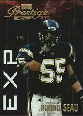 Junior Seau [Reflections Gold] Football Cards 1999 Playoff Prestige Exp Prices