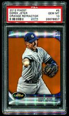 Derek Jeter [Orange Refractor] #5 Baseball Cards 2012 Finest Prices