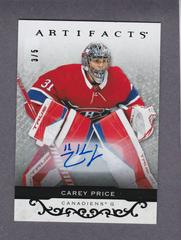Carey Price [Black Autograph] Hockey Cards 2021 Upper Deck Artifacts Prices