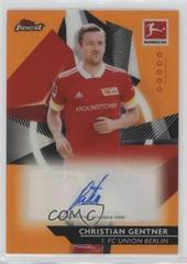 Christian Gentner [Orange Refractor] #BCA-CGE Soccer Cards 2020 Topps Finest Bundesliga Autographs Prices