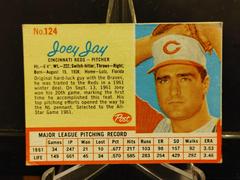Joey Jay [Hand Cut Blue Lines] #124 Baseball Cards 1962 Post Cereal Prices