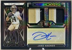 Jake Haener [Yellow Electric Etch] #7 Football Cards 2023 Panini Obsidian Rookie Jersey Ink Prices