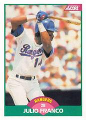 Julio Franco #35T Baseball Cards 1989 Score Traded Prices