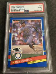 Jose Canseco [A's in Stat Line] #50 Baseball Cards 1991 Donruss Prices