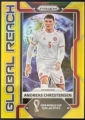 Andreas Christensen [Gold] #26 Soccer Cards 2022 Panini Prizm World Cup Global Reach Prices