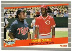 Power Center [K. Puckett, E. Davis] #639 Baseball Cards 1989 Fleer Glossy Prices