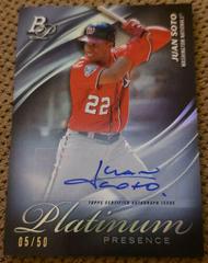Juan Soto [Autograph] Baseball Cards 2019 Bowman Platinum Presence Prices