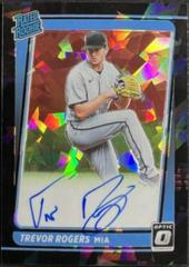 Trevor Rogers [Cracked Ice Black] Baseball Cards 2021 Panini Donruss Optic Rated Rookie Signatures Prices