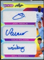 Joel Ndala , Cole Palmer , Will Dickson [Gray] Soccer Cards 2022 Leaf Vivid Triple Autographs Prices