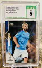 Sergio Aguero [Blue Wave Refractor] Soccer Cards 2019 Topps Chrome UEFA Champions League Prices