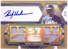 Rickey Henderson [Gold] #TTAR-RHE Baseball Cards 2022 Topps Triple Threads Autograph Relic Prices