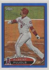 Albert Pujols [Facing Right Blue Refractor] #80 Baseball Cards 2012 Topps Chrome Prices