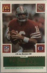 Joe Montana [Green] #16 Football Cards 1986 McDonald's 49ers Prices