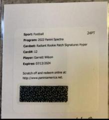 Garrett Wilson [Hyper] #RAD-GWI Football Cards 2022 Panini Spectra Radiant Rookie Patch Signatures Prices