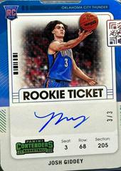 Josh Giddey [Autograph Stub] #106 Basketball Cards 2021 Panini Contenders Prices