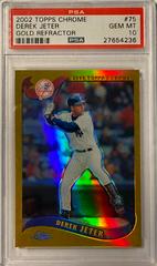 Derek Jeter [Gold Refractor] Baseball Cards 2002 Topps Chrome Prices