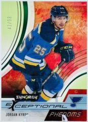 Jordan Kyrou [Green] Hockey Cards 2021 Upper Deck Synergy Exceptional Phenoms Prices
