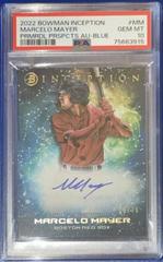 Marcelo Mayer [Blue] Baseball Cards 2022 Bowman Inception Primordial Prospects Autograph Prices