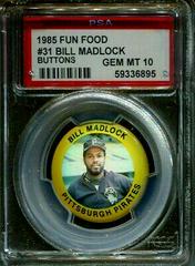 Bill Madlock #31 Baseball Cards 1985 Fun Food Buttons Prices