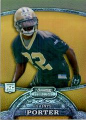 Tracy Porter [Gold Refractor] #4 Football Cards 2008 Bowman Sterling Prices